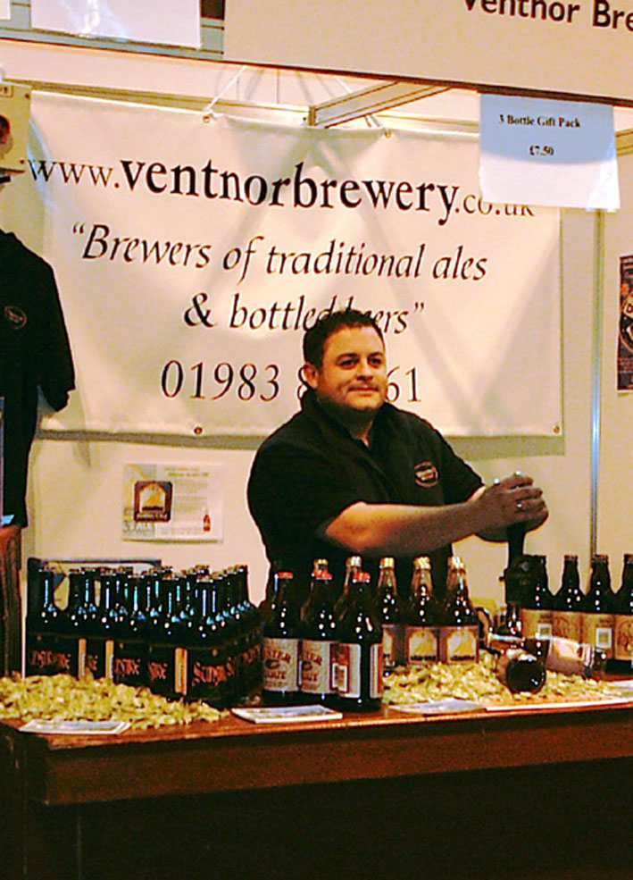 Airon who Sells Beer on line for Ventnor Brewery at the BBC Good Food Show